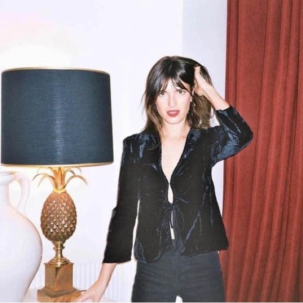 Rouje black velvet Yasmine blouse